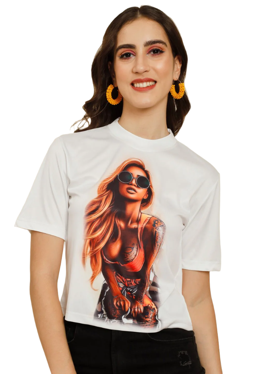 TANDUL Printed Women Round Neck Multicolor T-Shirt