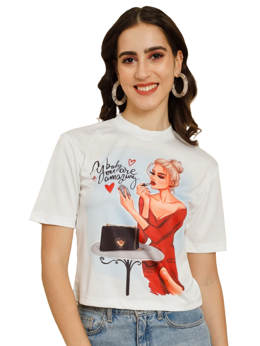 TANDUL Printed Women Round Neck Multicolor T-Shirt