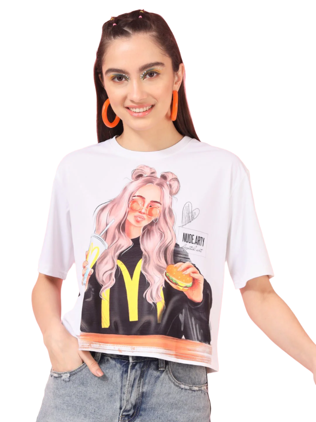 TANDUL Printed Women Round Neck Multicolor T-Shirt