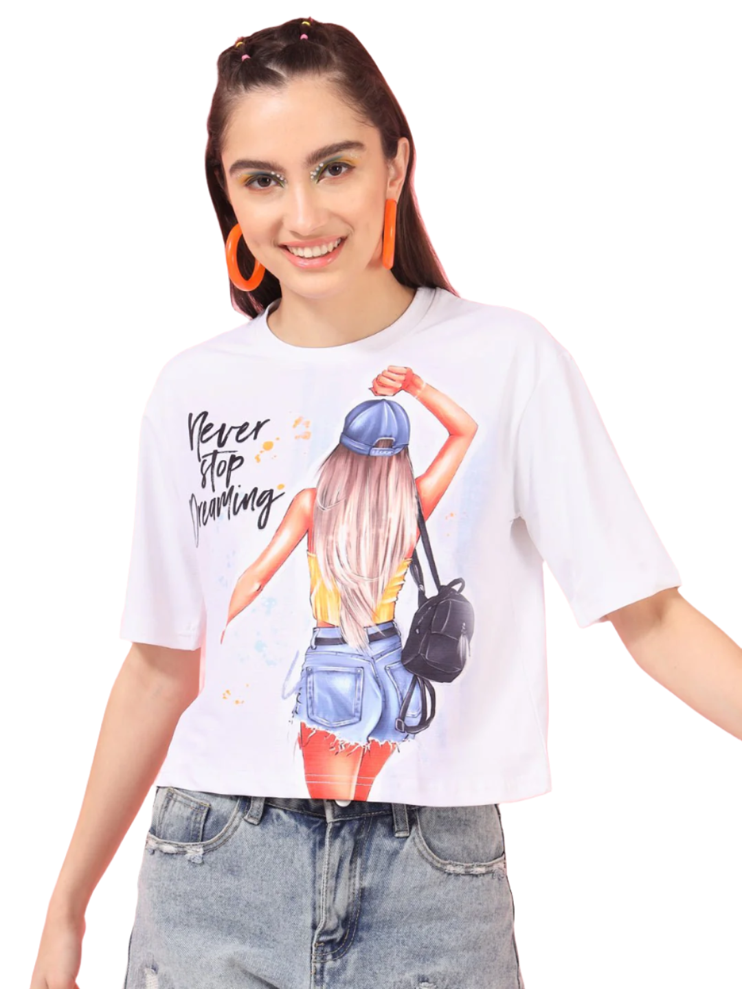 TANDUL Printed Women Round Neck Multicolor T-Shirt