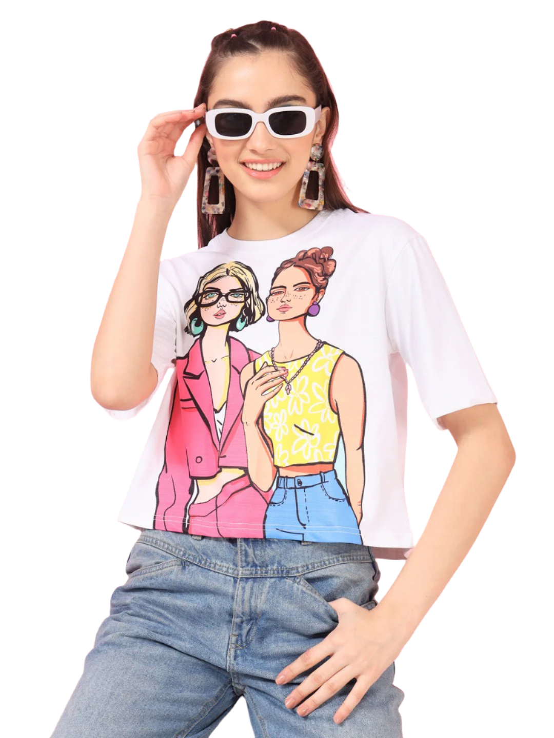 TANDUL Printed Women Round Neck Multicolor T-Shirt