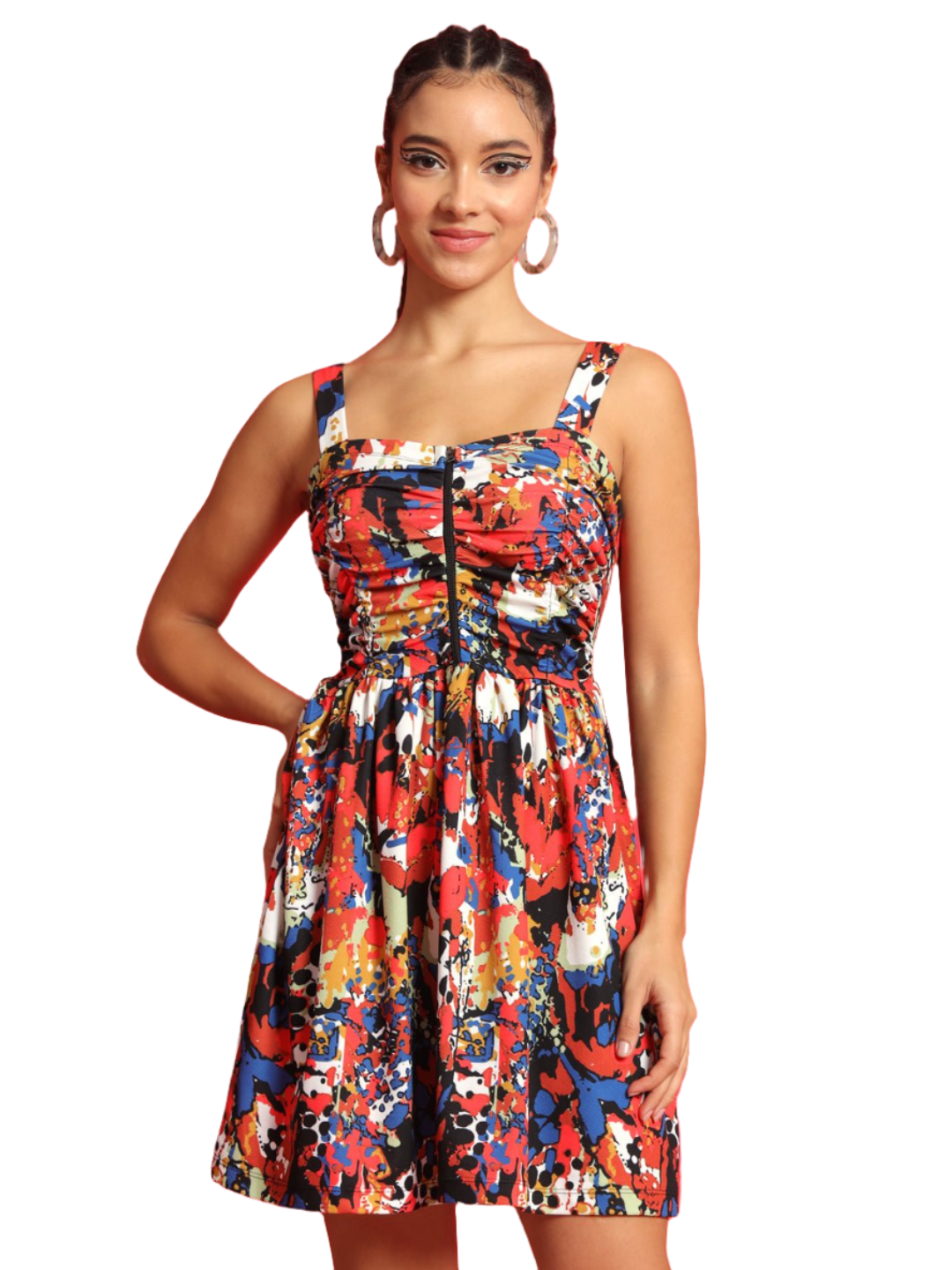 Stacked Flame Women Bodycon Multicolor Dress