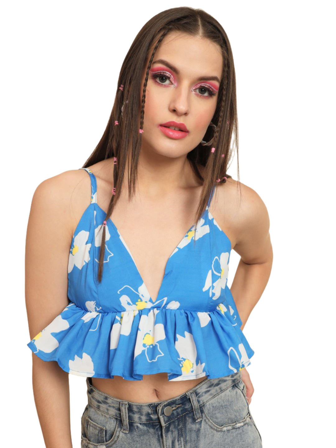 Stacked Flame Casual Sleeveless Printed Women Multicolor Top