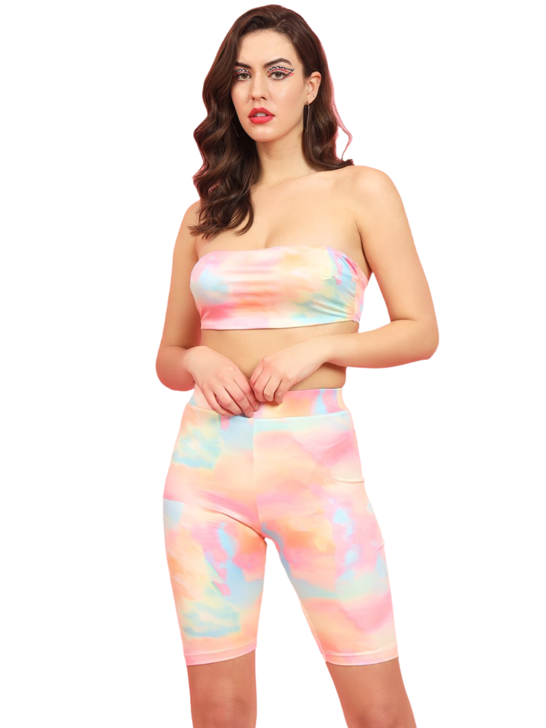 Stacked Flame Women Two Piece Dress Multicolor Dress