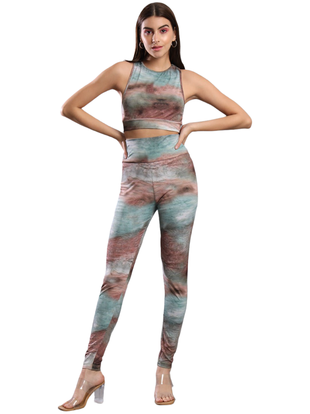 Stacked Flame Women Two Piece Dress Multicolor Dress