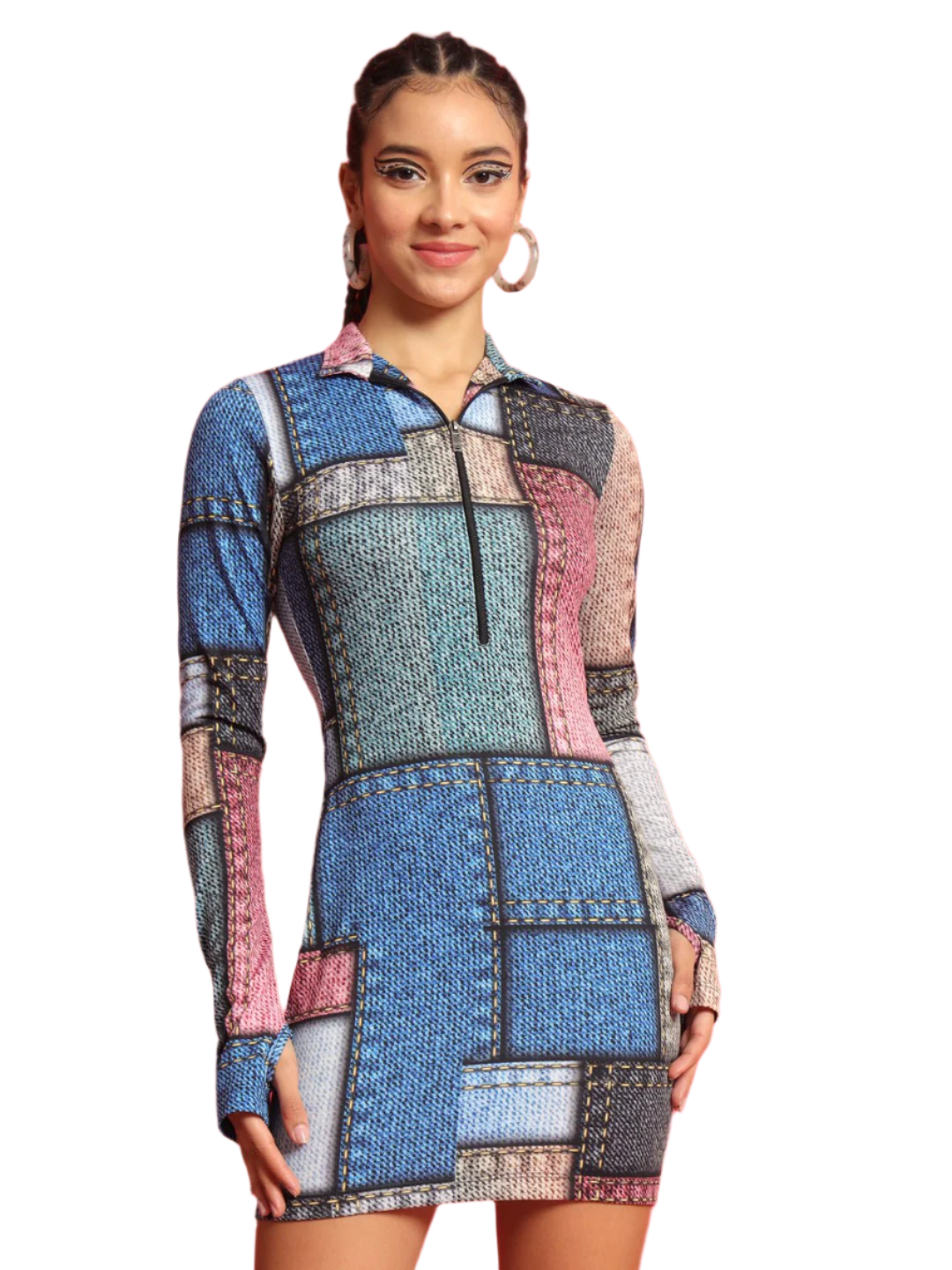 Stacked Flame Women Bodycon Multicolor Dress