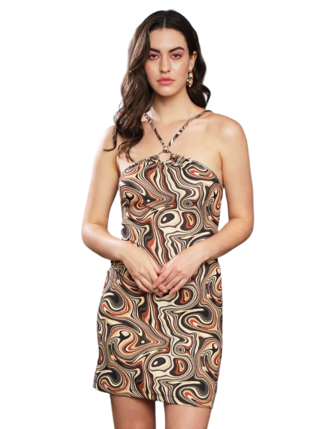 Stacked Flame Women Bodycon Multicolor Dress