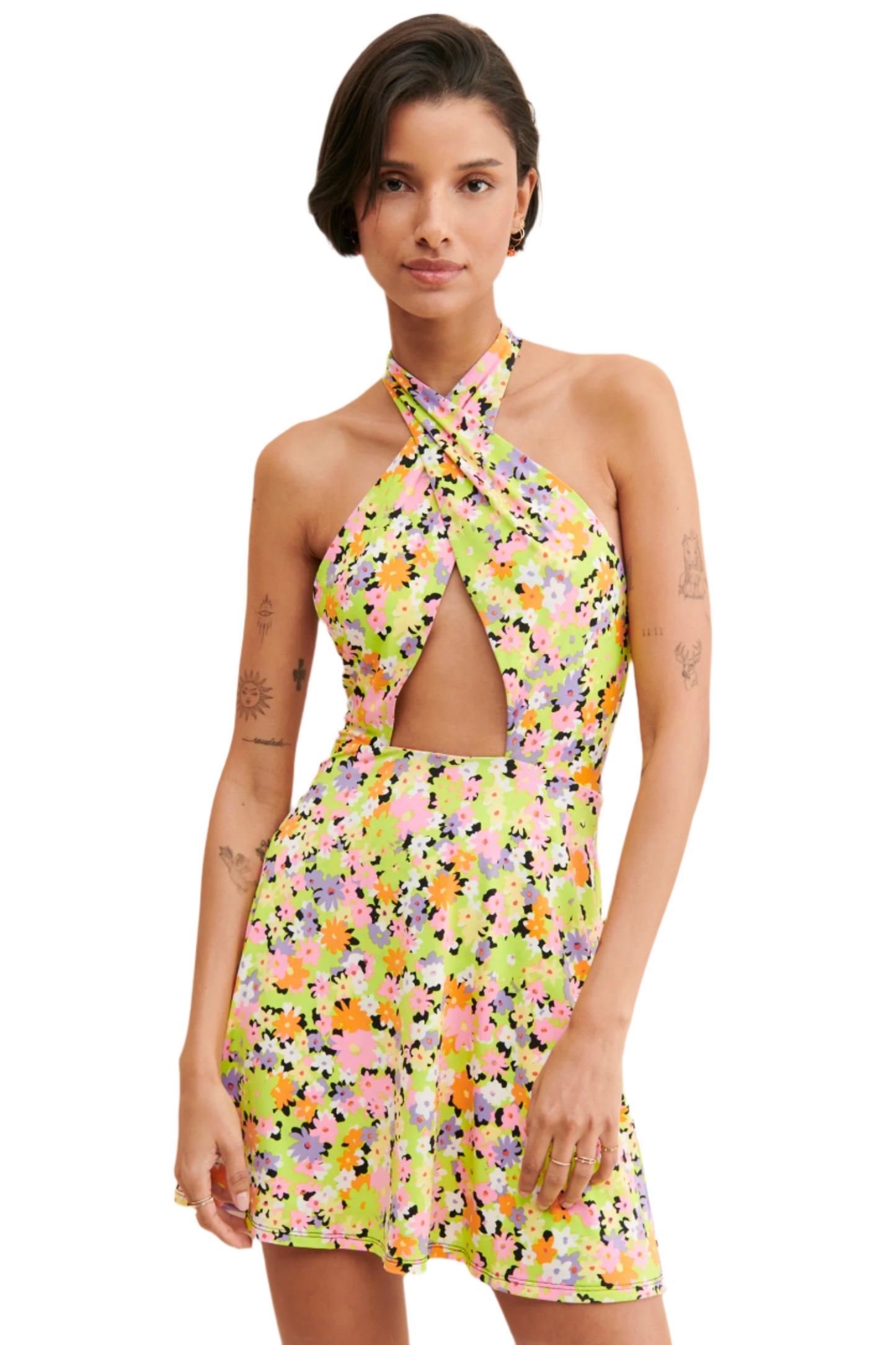 Stacked Flame Women Bodycon Multicolor Dress