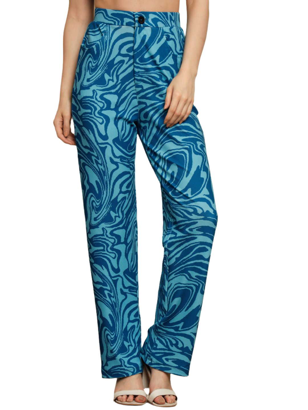 Stacked Flame Women Regular Fit Multicolor Lycra Blend Trousers