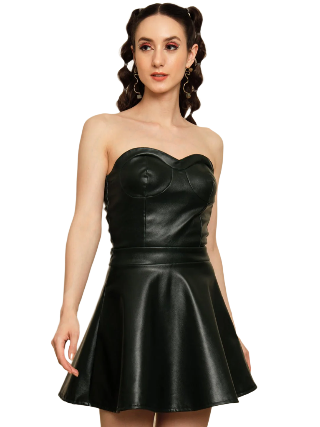 Stacked Flame Women Fit and Flare GREEN Dress