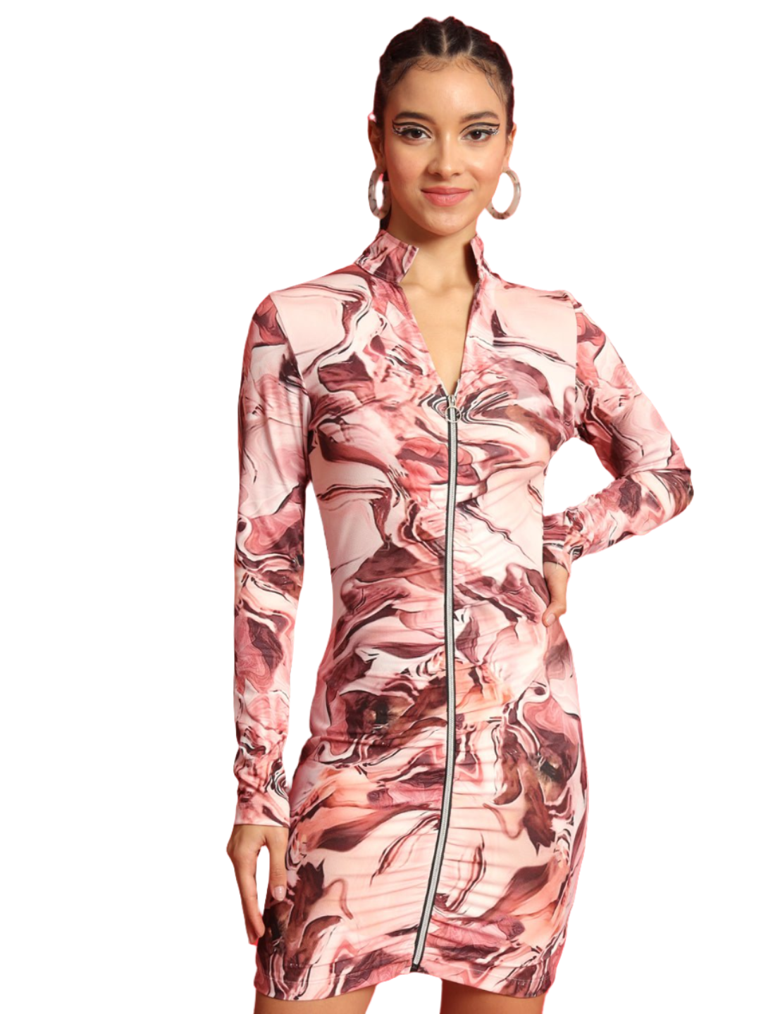 Stacked Flame Women Bodycon Multicolor Dress