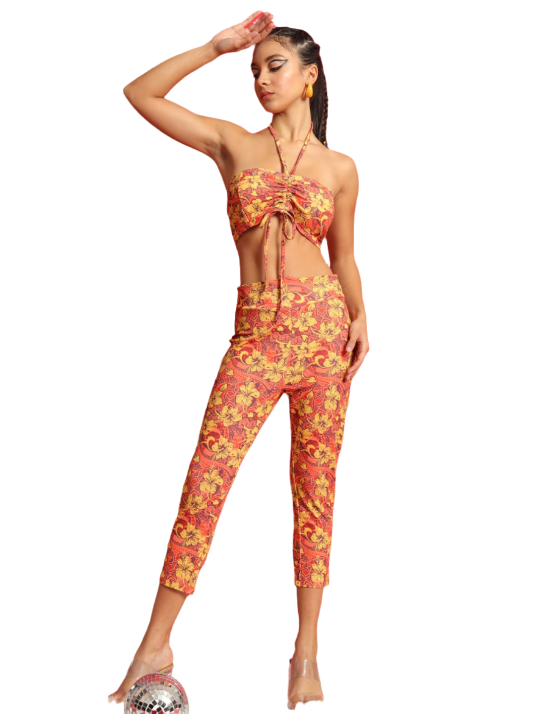 Stacked Flame Women Two Piece Dress Multicolor Dress