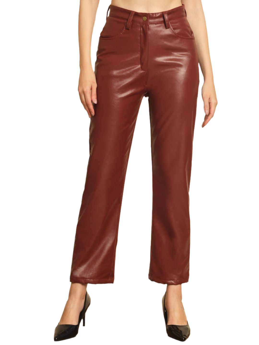 Stacked Flame Women Regular Fit Maroon Lycra Blend Trousers