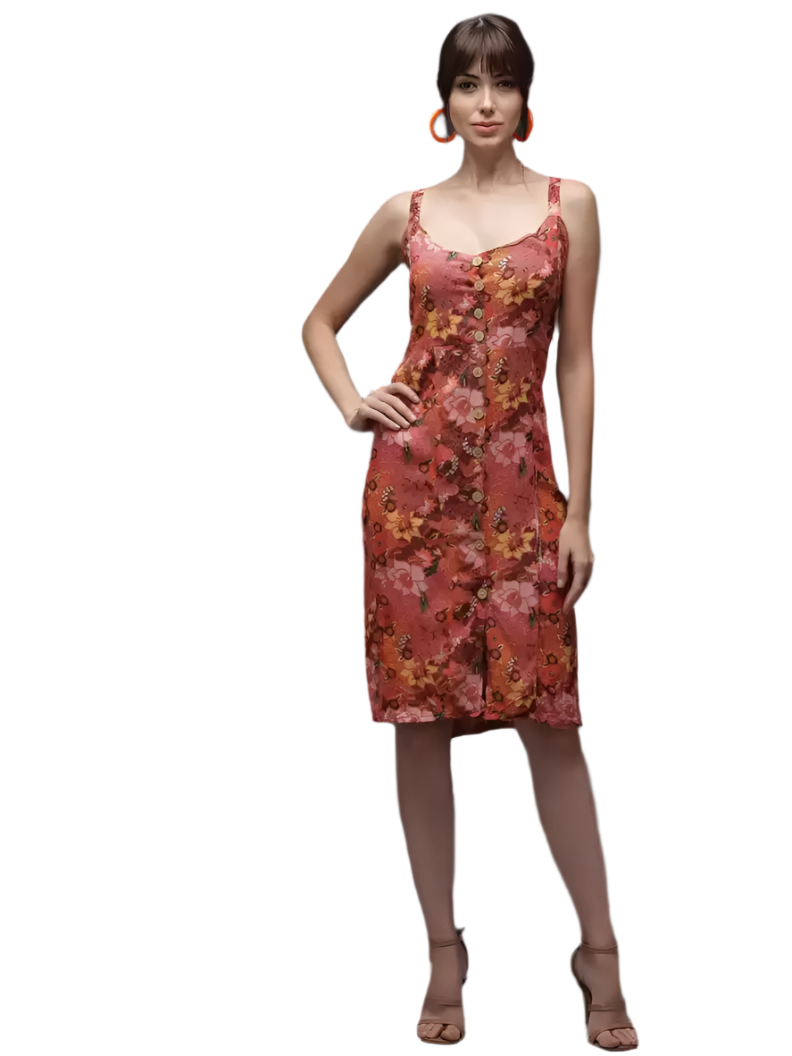 Stacked Flame Women Fit and Flare Multicolor Dress