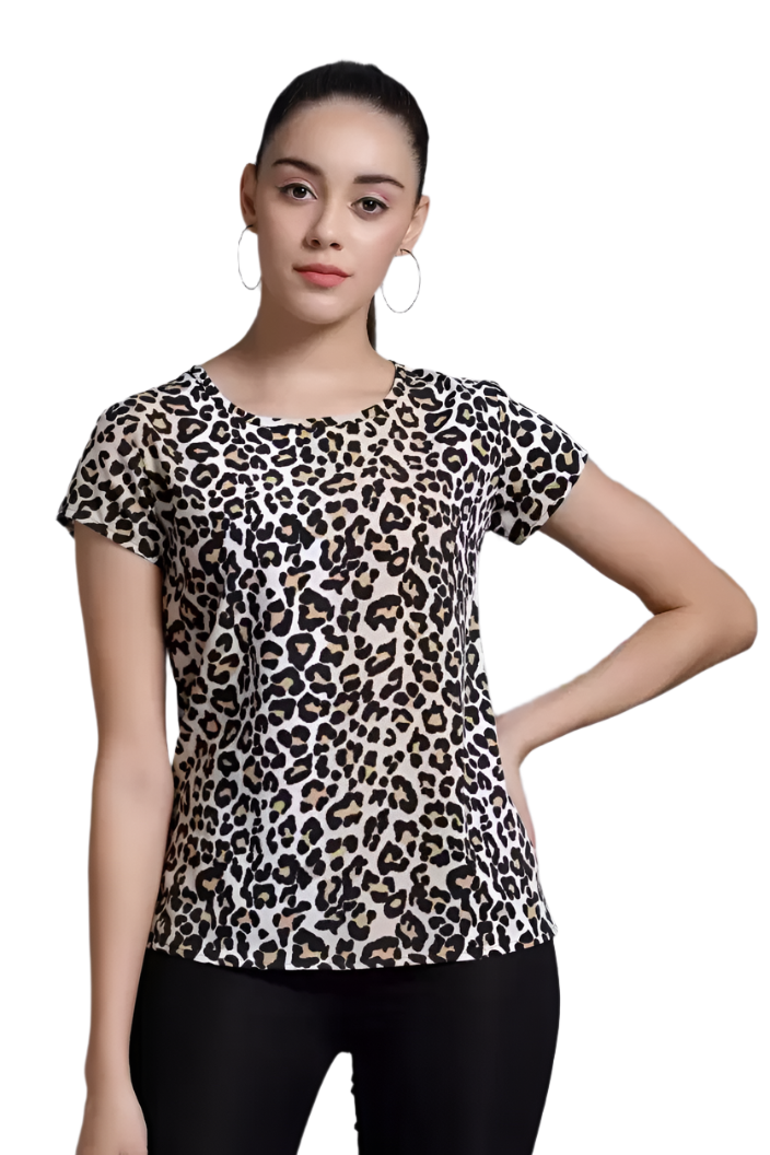 TANDUL Casual Regular Sleeves Animal Print Women Multicolor Top