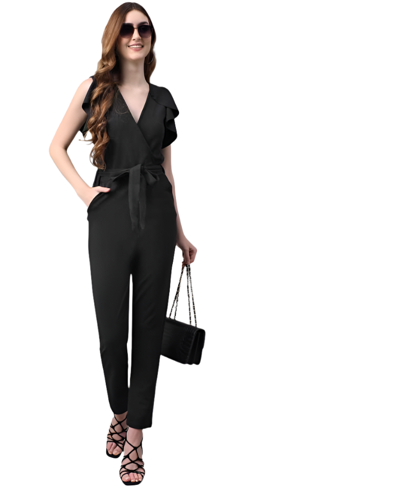 Stacked Flame Solid Women Jumpsuit