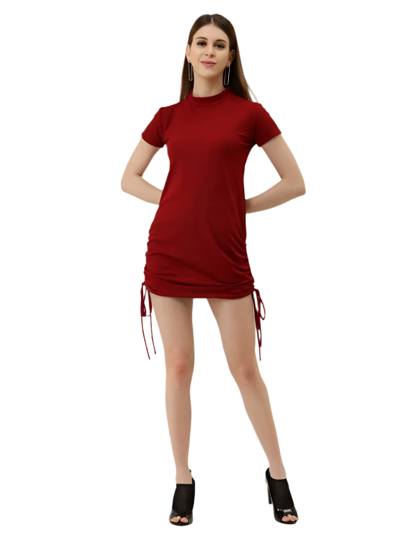 Women Bandage Maroon Dress