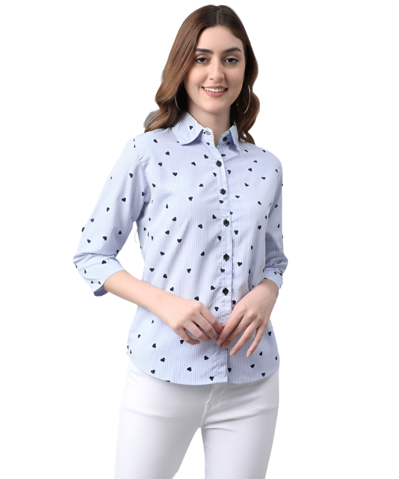 Stacked Flame Women Regular Fit Printed Casual Shirt