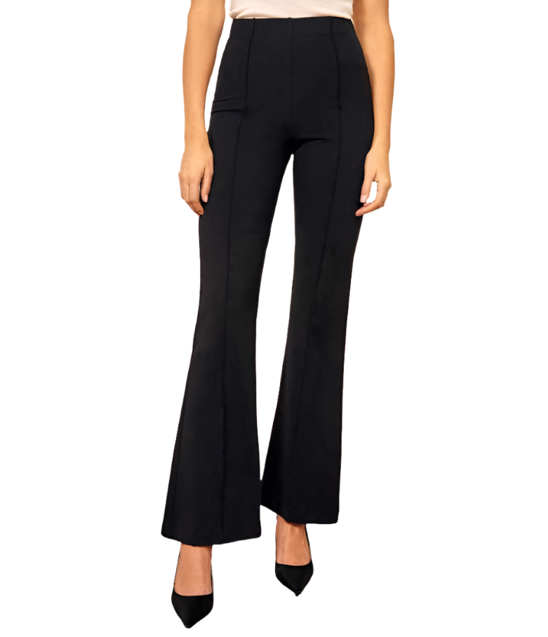Stacked Flame Women Regular Fit Black Lycra Blend Trousers