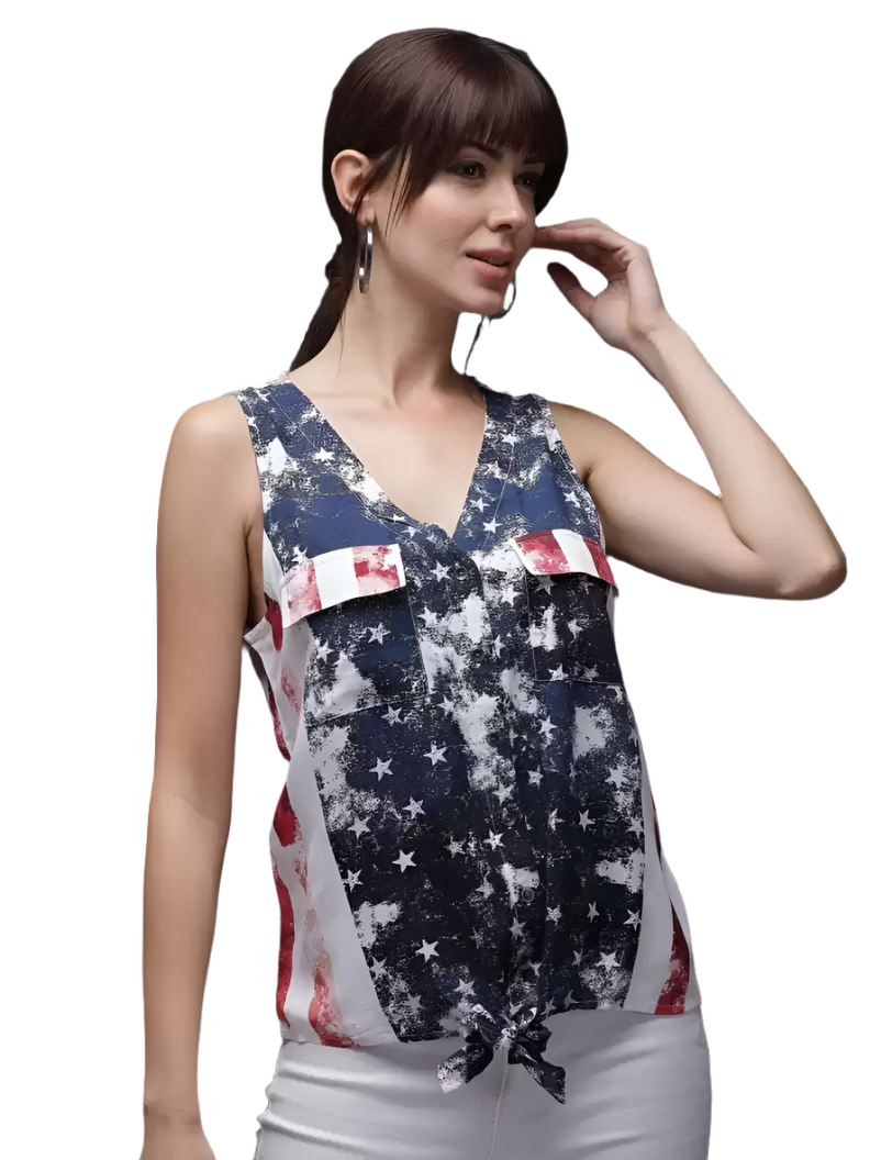 Stacked Flame Women Regular Fit Printed Button Down Collar Formal Shirt