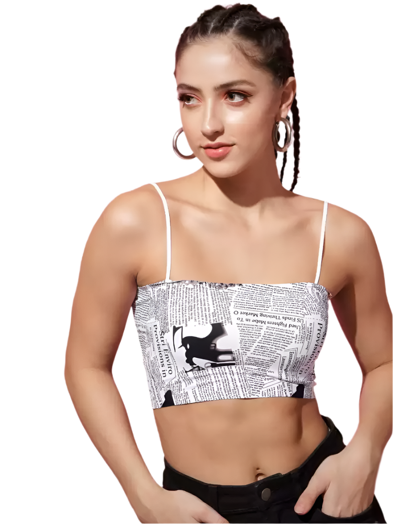 TANDUL Casual Noodle Straps Printed Women Multicolor Top