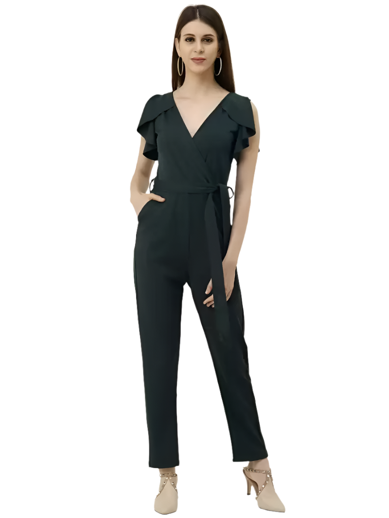 Stacked Flame Solid Women Jumpsuit