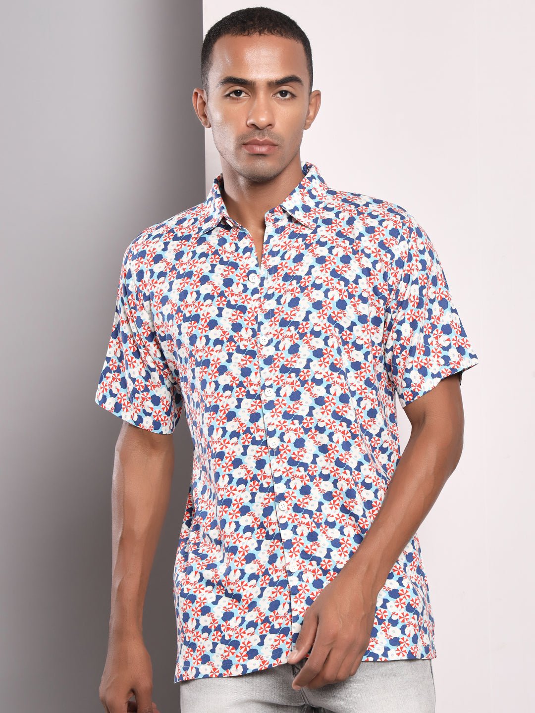 TANDUL Men Regular Fit Printed Double Collar Formal Shirt