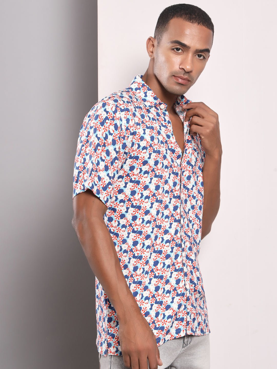 TANDUL Men Regular Fit Printed Double Collar Formal Shirt