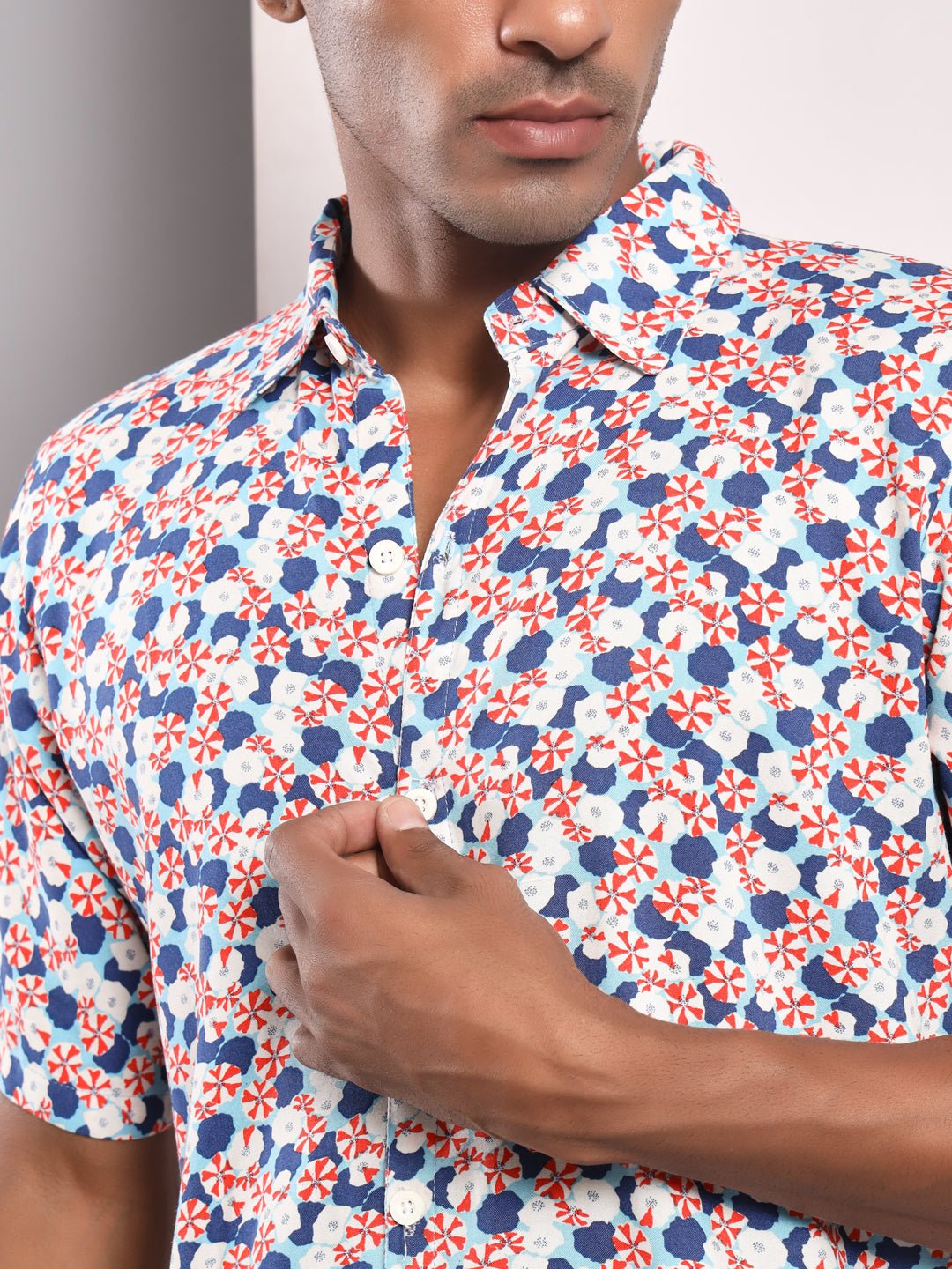 TANDUL Men Regular Fit Printed Double Collar Formal Shirt