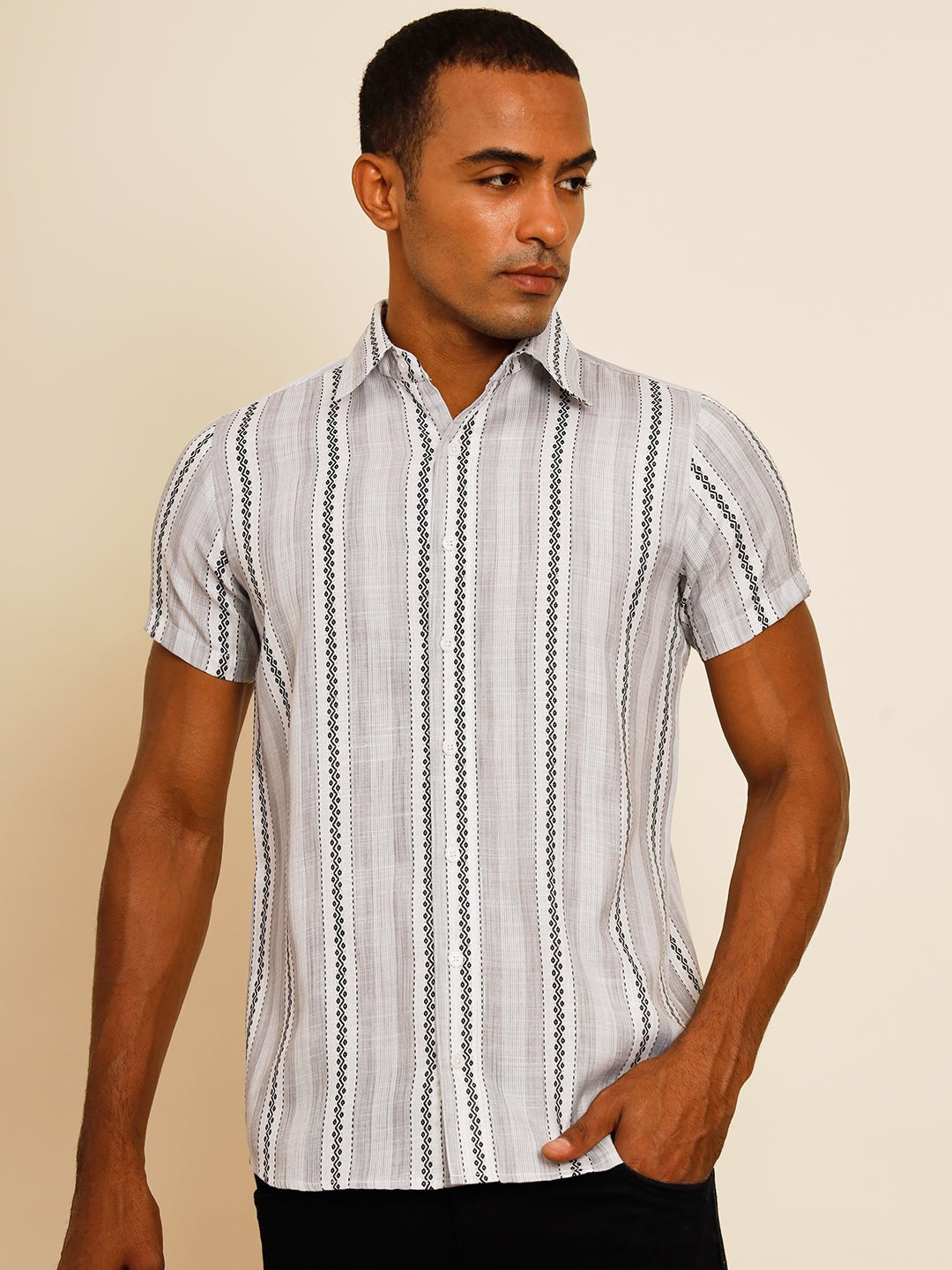 TANDUL Men Regular Fit Printed Built-up Collar Casual Shirt