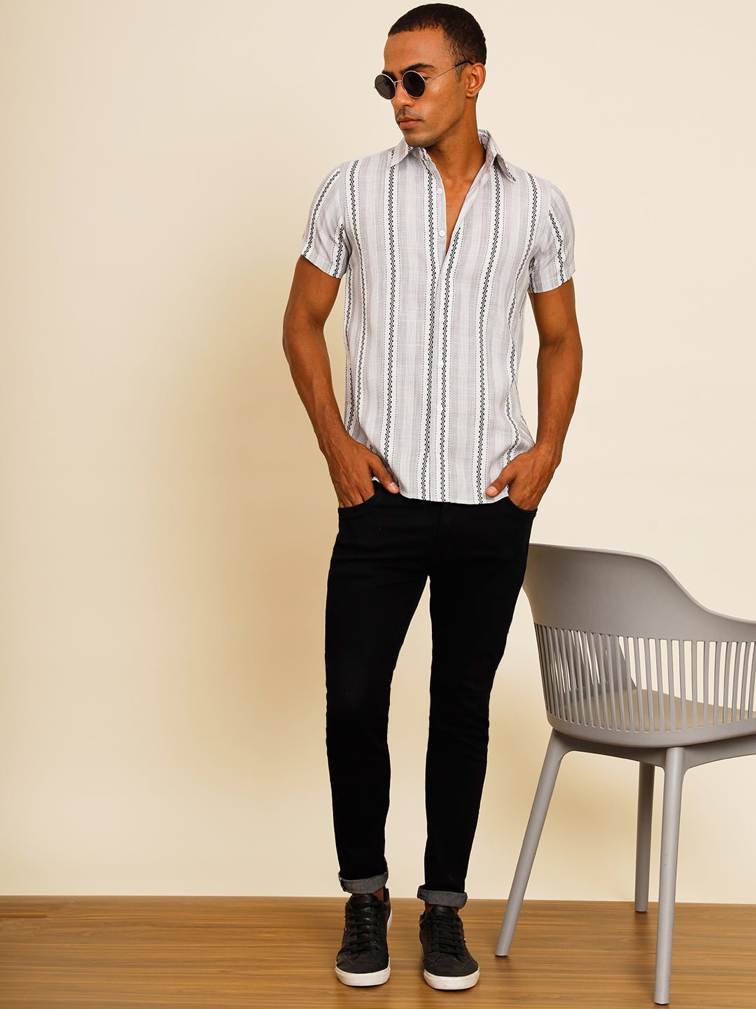 TANDUL Men Regular Fit Printed Built-up Collar Casual Shirt