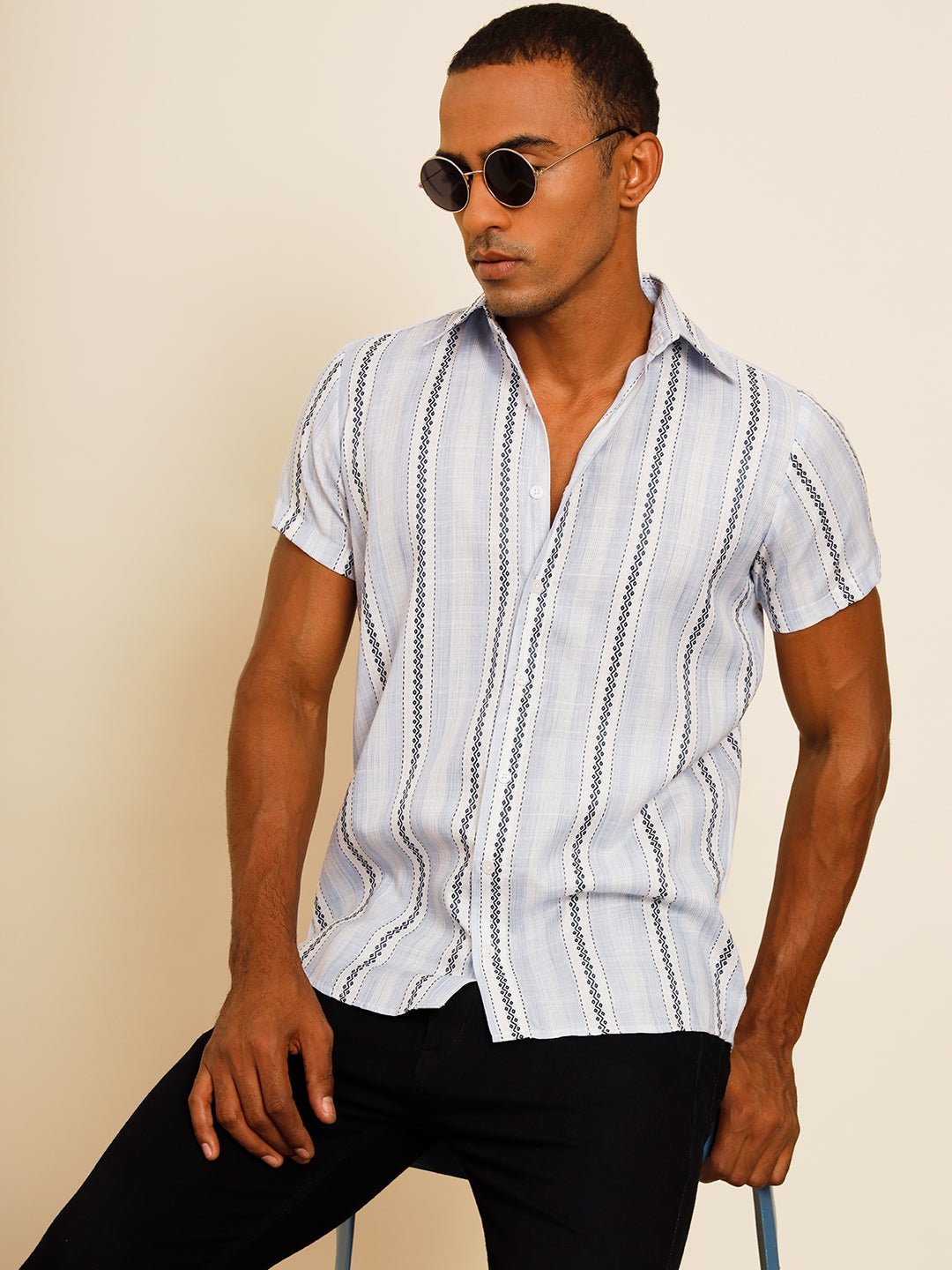 TANDUL Men Regular Fit Printed Built-up Collar Casual Shirt