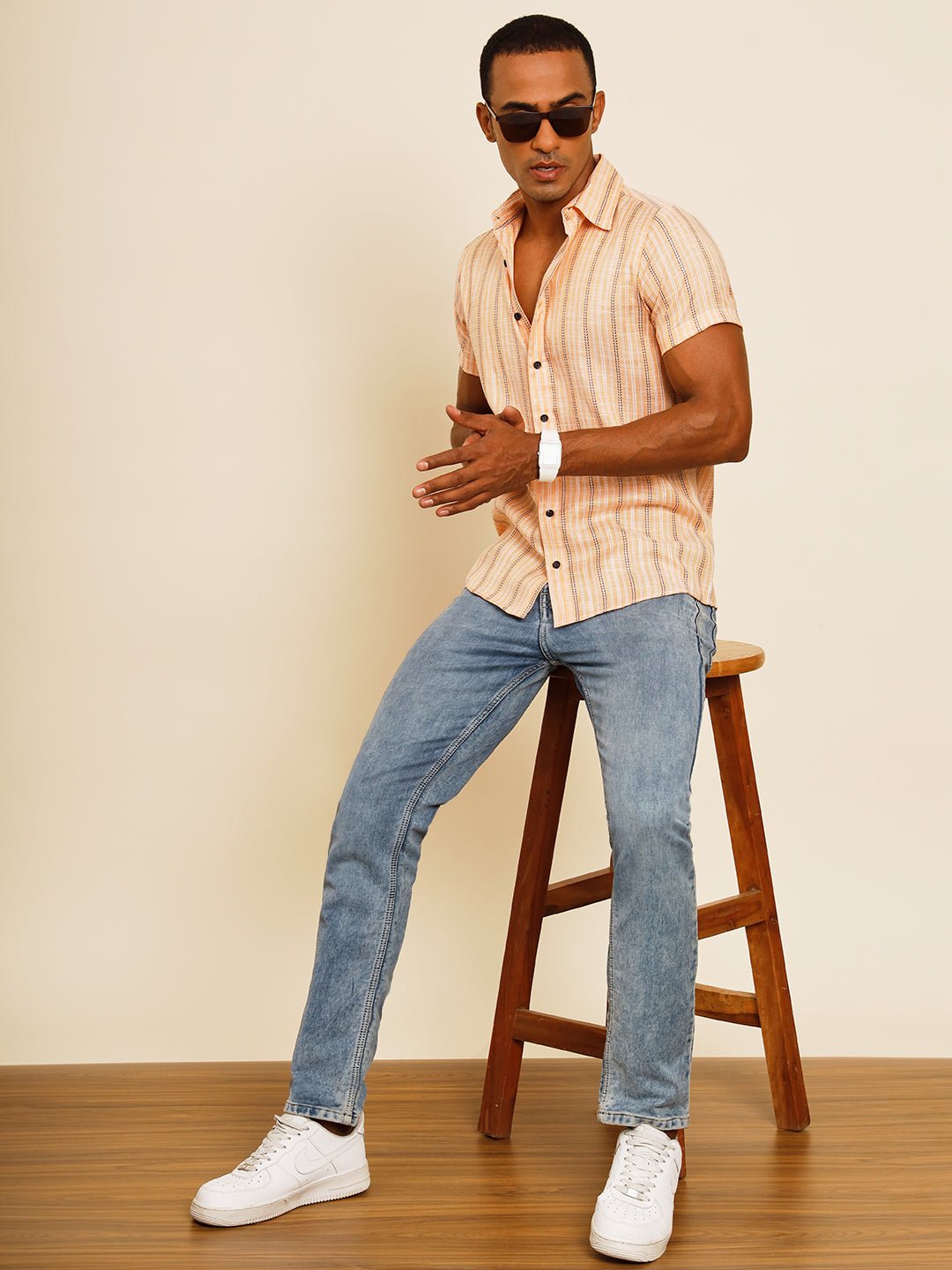 TANDUL Men Regular Fit Printed Built-up Collar Casual Shirt