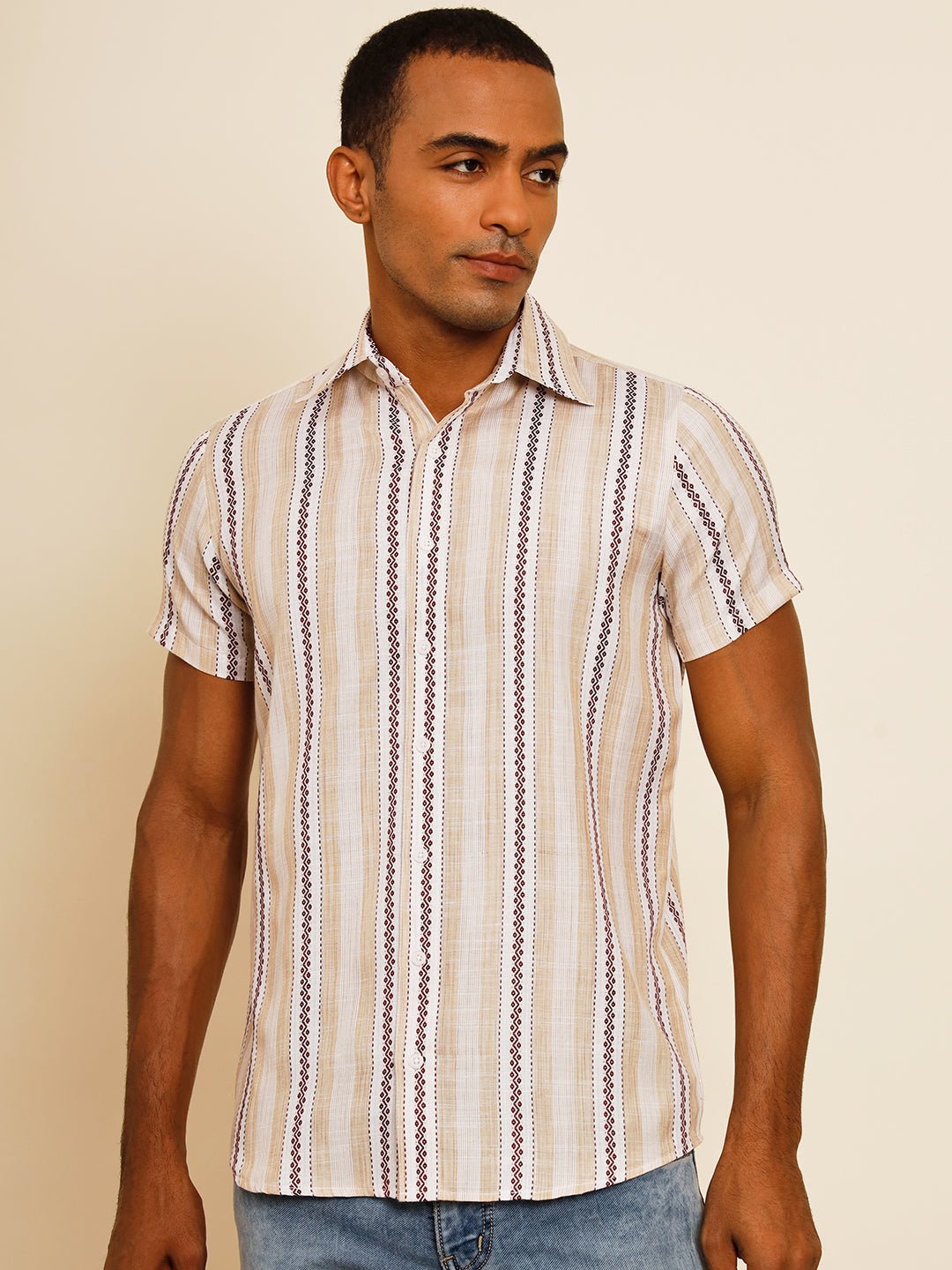 TANDUL Men Regular Fit Printed Built-up Collar Casual Shirt