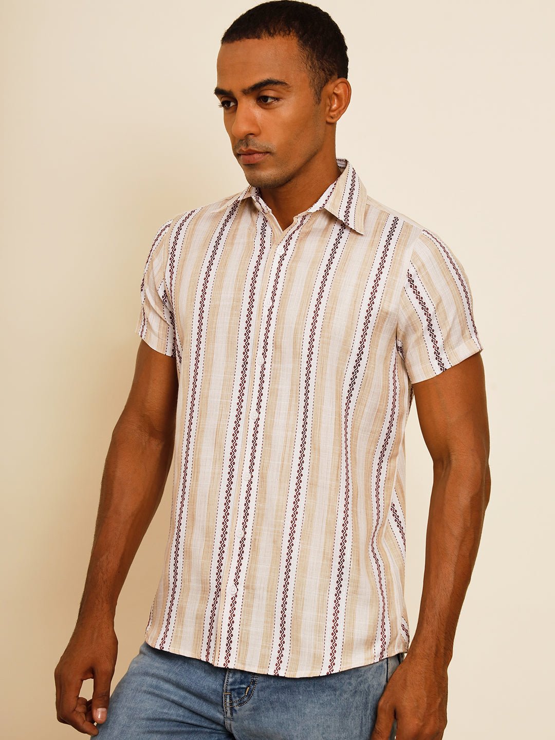 TANDUL Men Regular Fit Printed Built-up Collar Casual Shirt