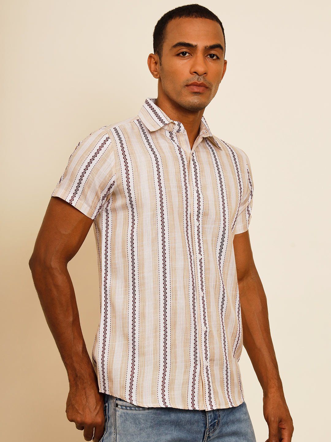 TANDUL Men Regular Fit Printed Built-up Collar Casual Shirt