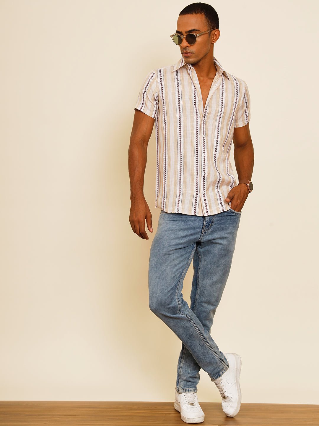 TANDUL Men Regular Fit Printed Built-up Collar Casual Shirt