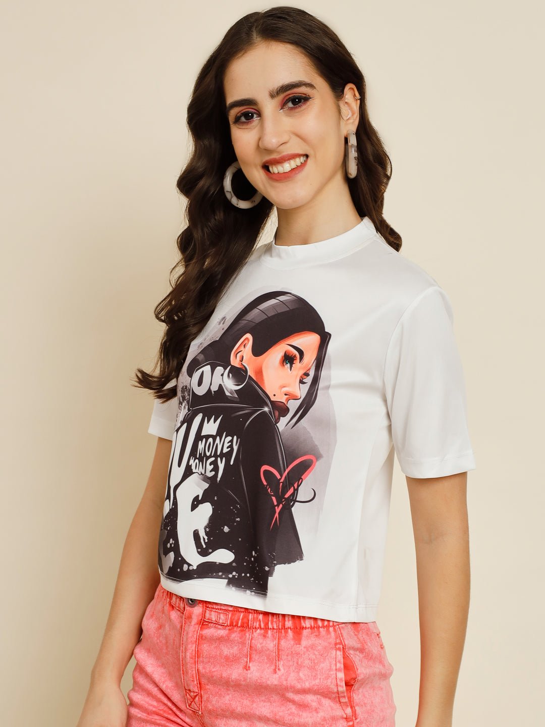 Stacked FLame Casual Printed Women Multicolor Top