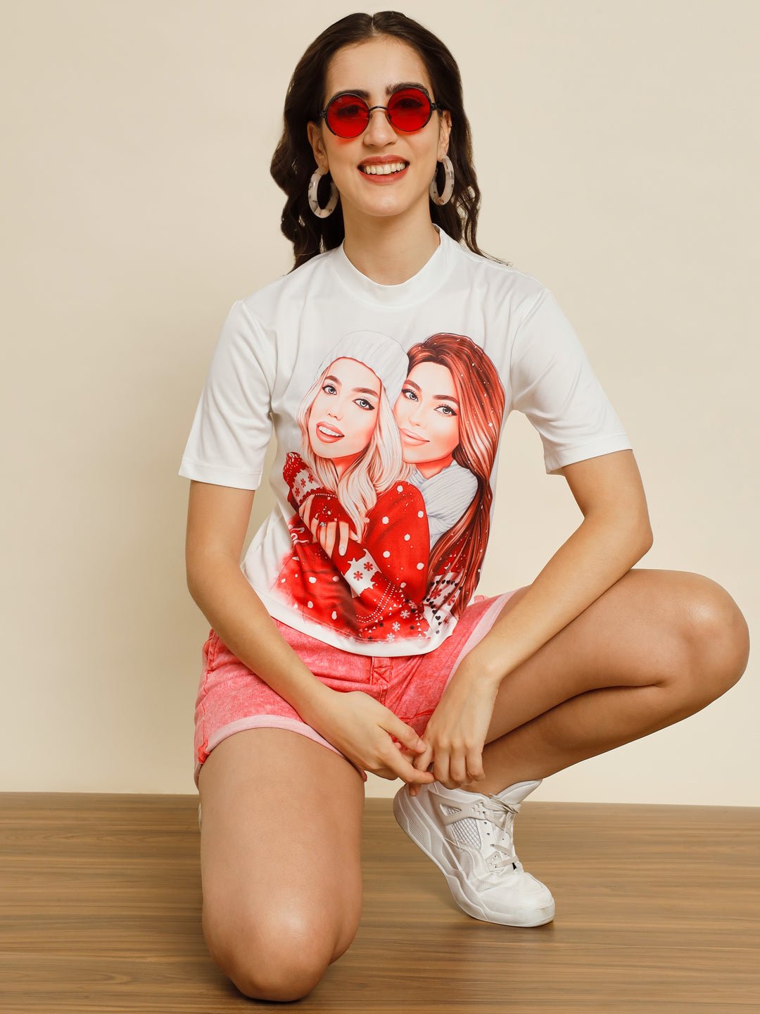 Stacked Flame Casual Printed Women Multicolor Top