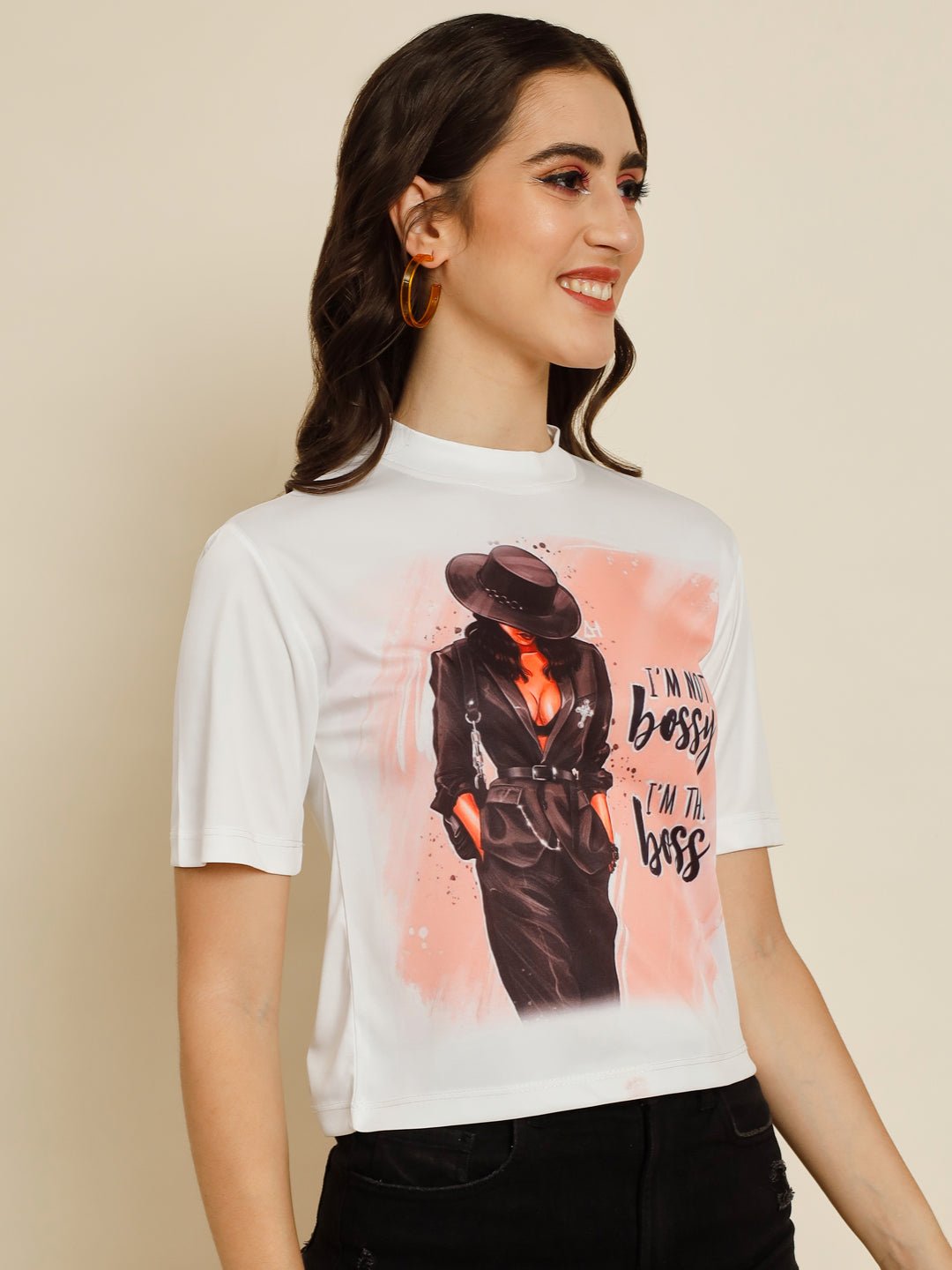 Stacked Flame Casual Printed Women Multicolor Top
