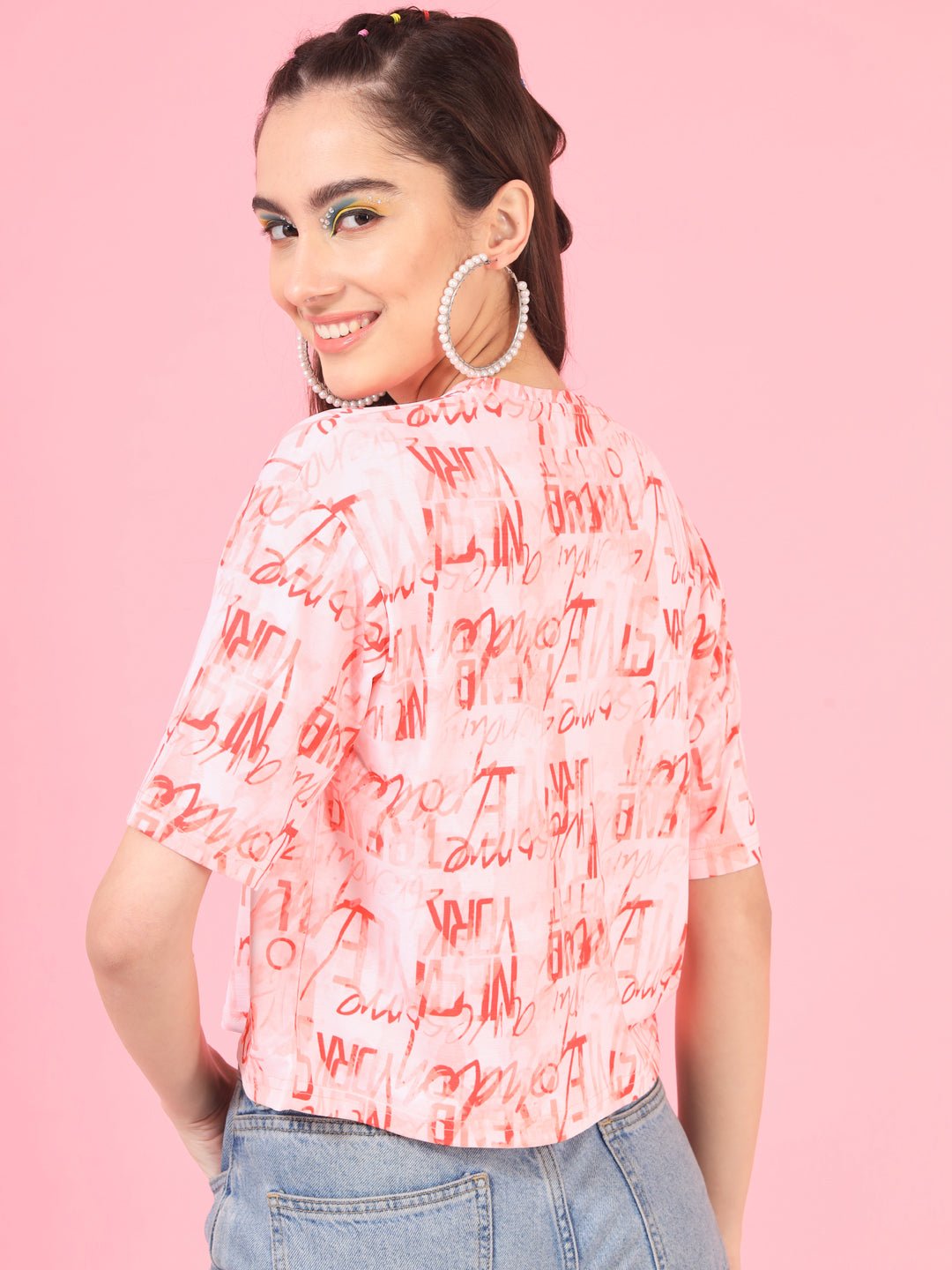 Stacked Flame Casual Printed Women Multicolor Top