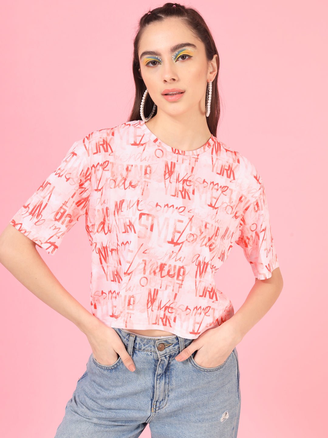 Stacked Flame Casual Printed Women Multicolor Top