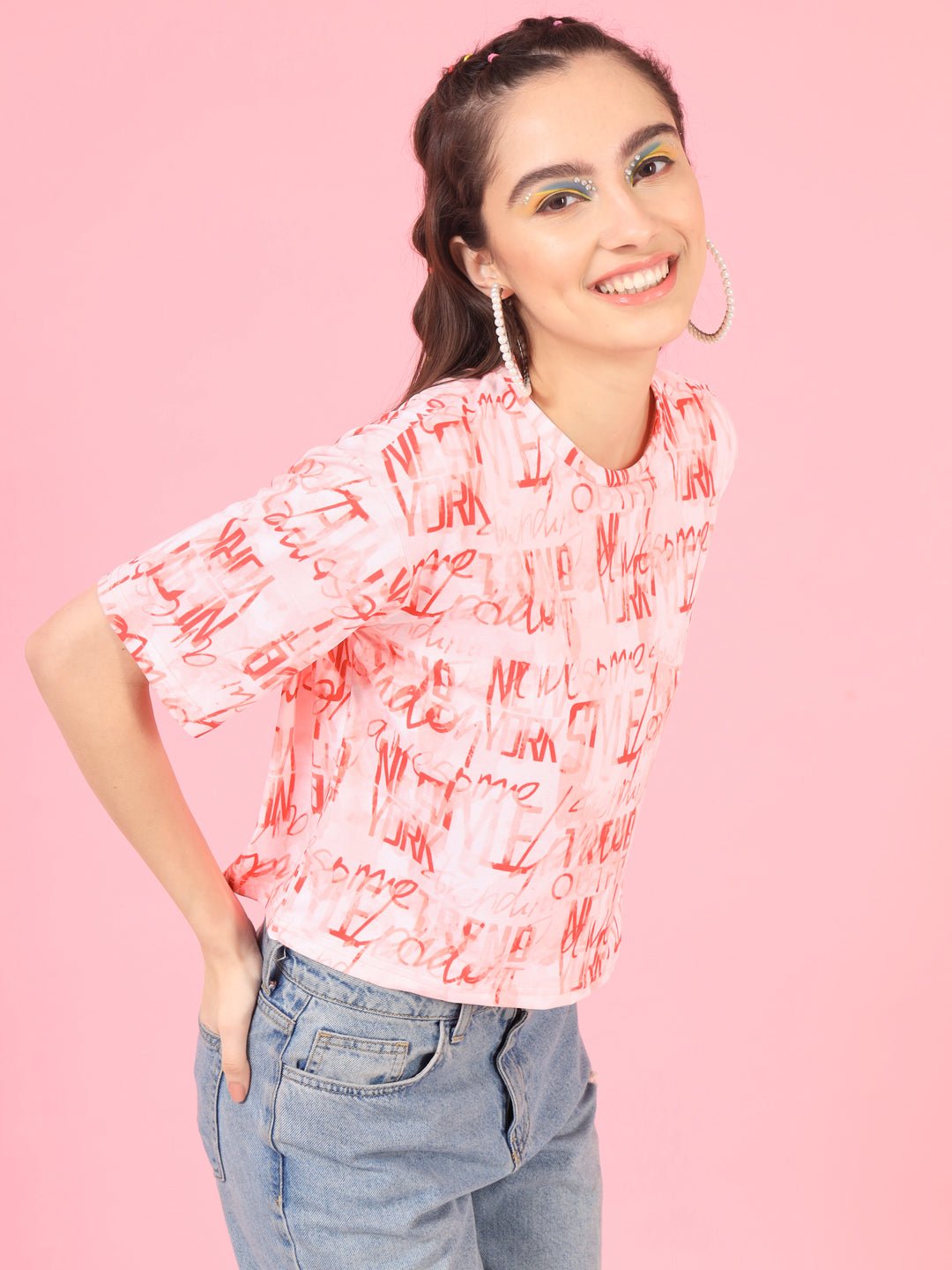 Stacked Flame Casual Printed Women Multicolor Top