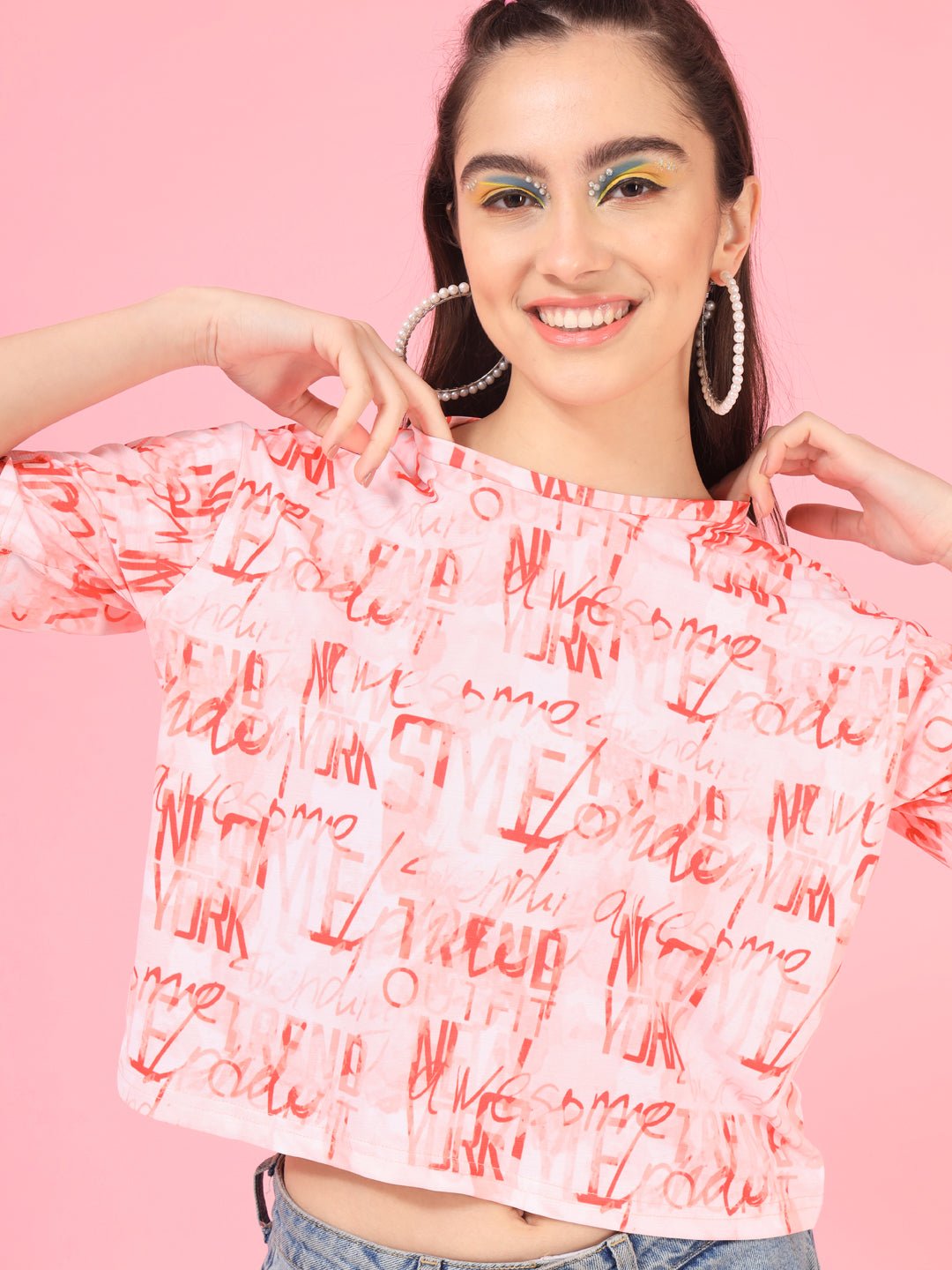Stacked Flame Casual Printed Women Multicolor Top