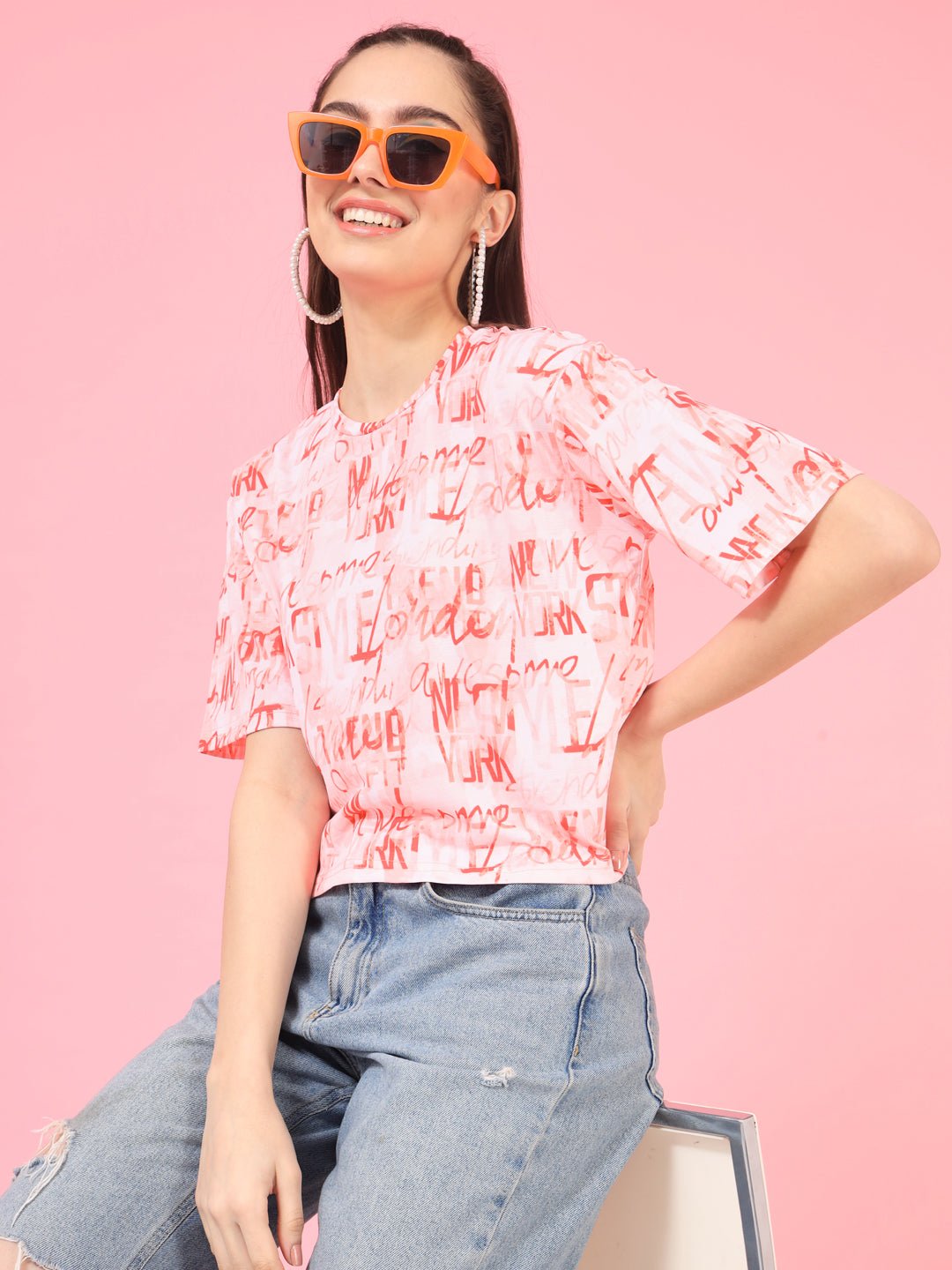 Stacked Flame Casual Printed Women Multicolor Top