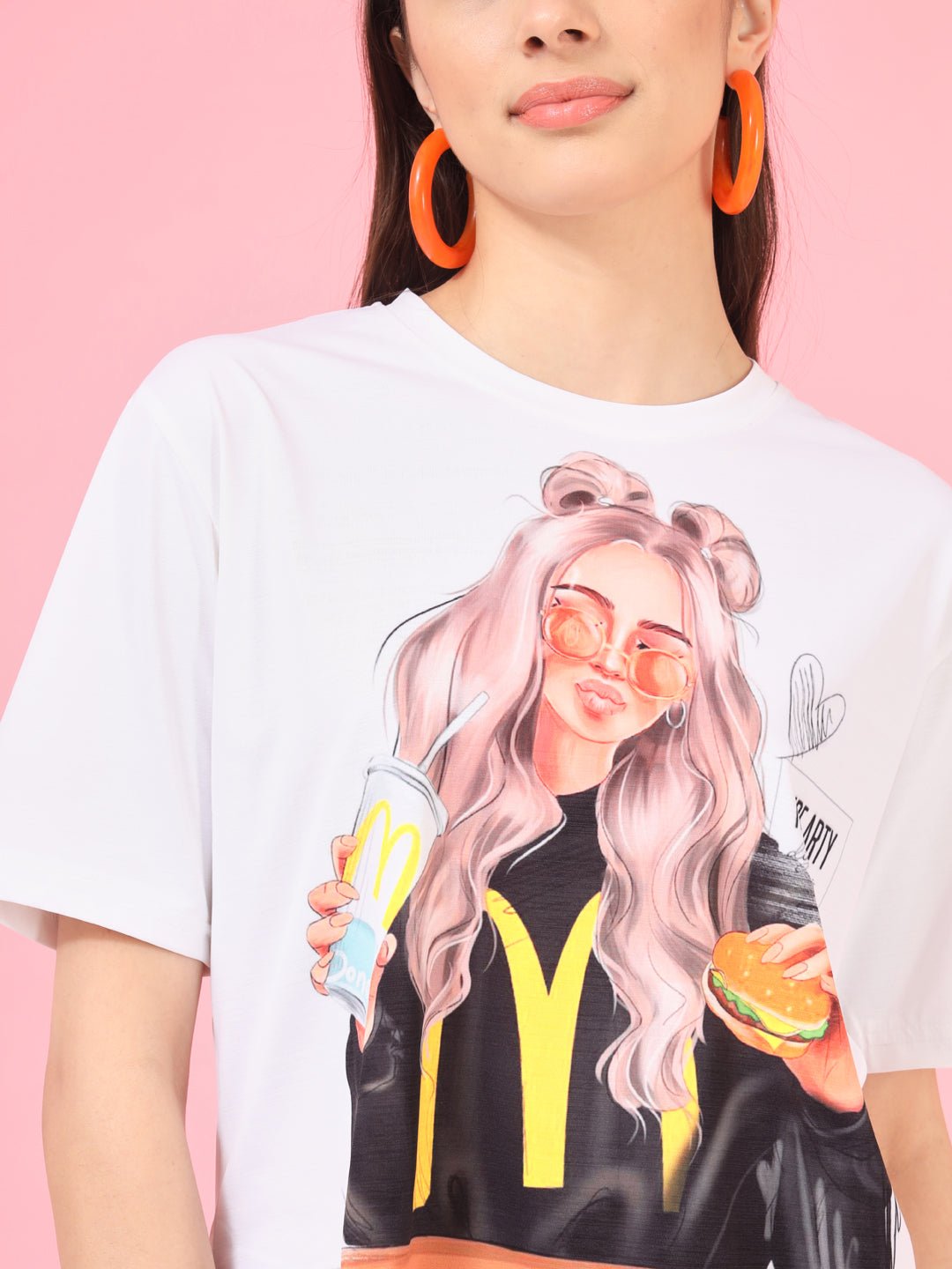 Stacked Flame Casual Regular Sleeves Printed Women Multicolor Top