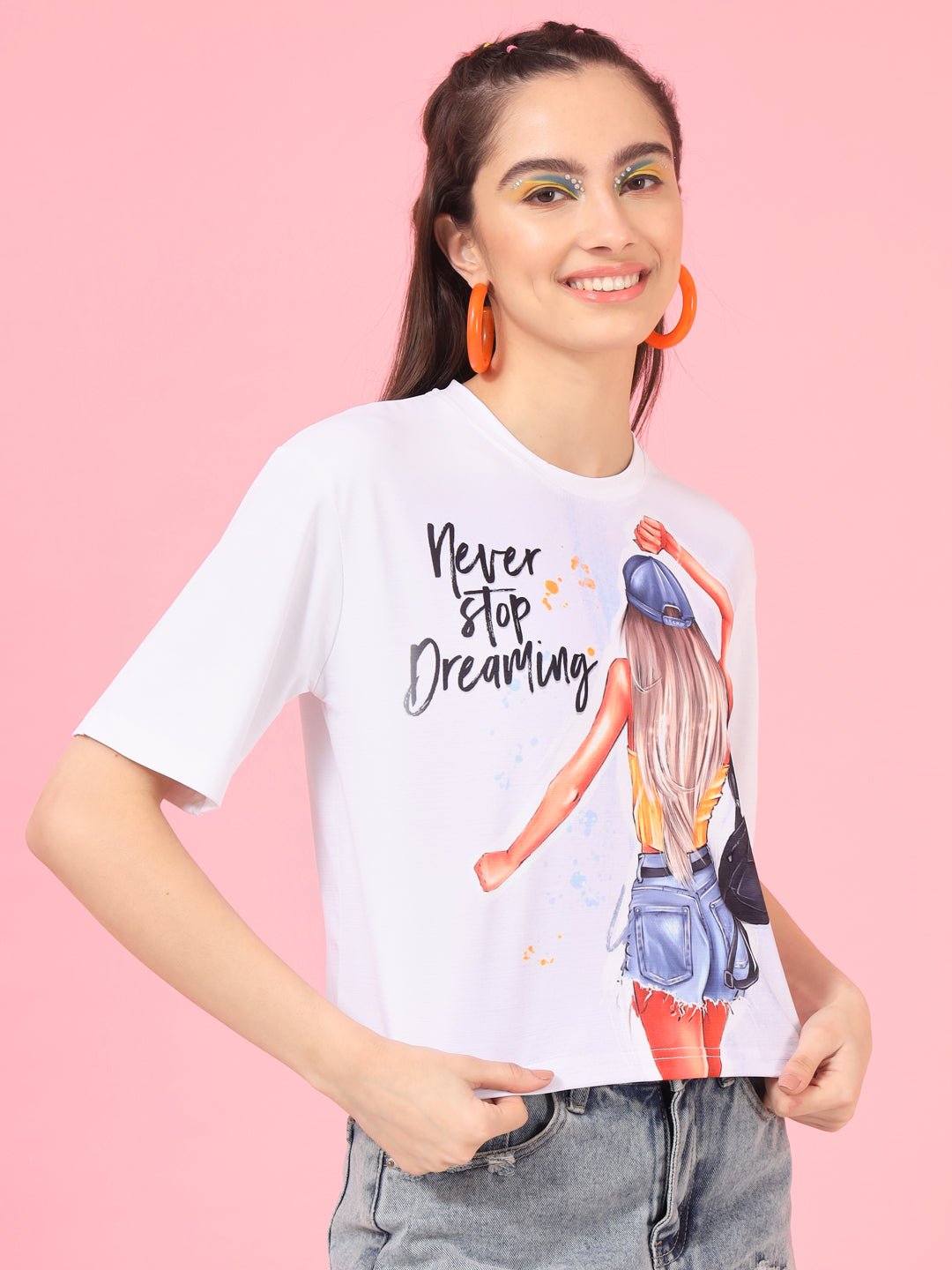Stacked Flame Casual Printed Women Multicolor Top