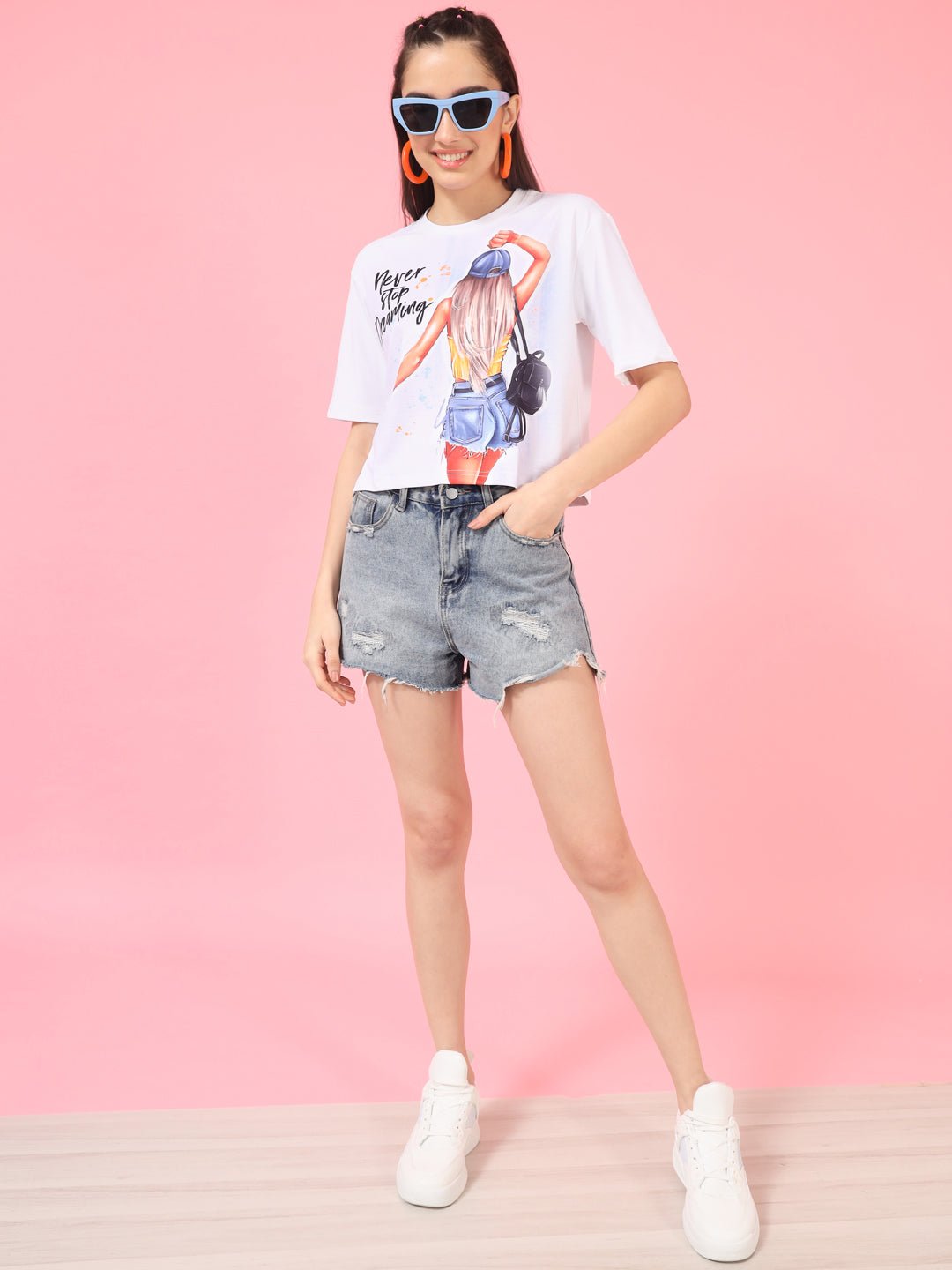 Stacked Flame Casual Printed Women Multicolor Top