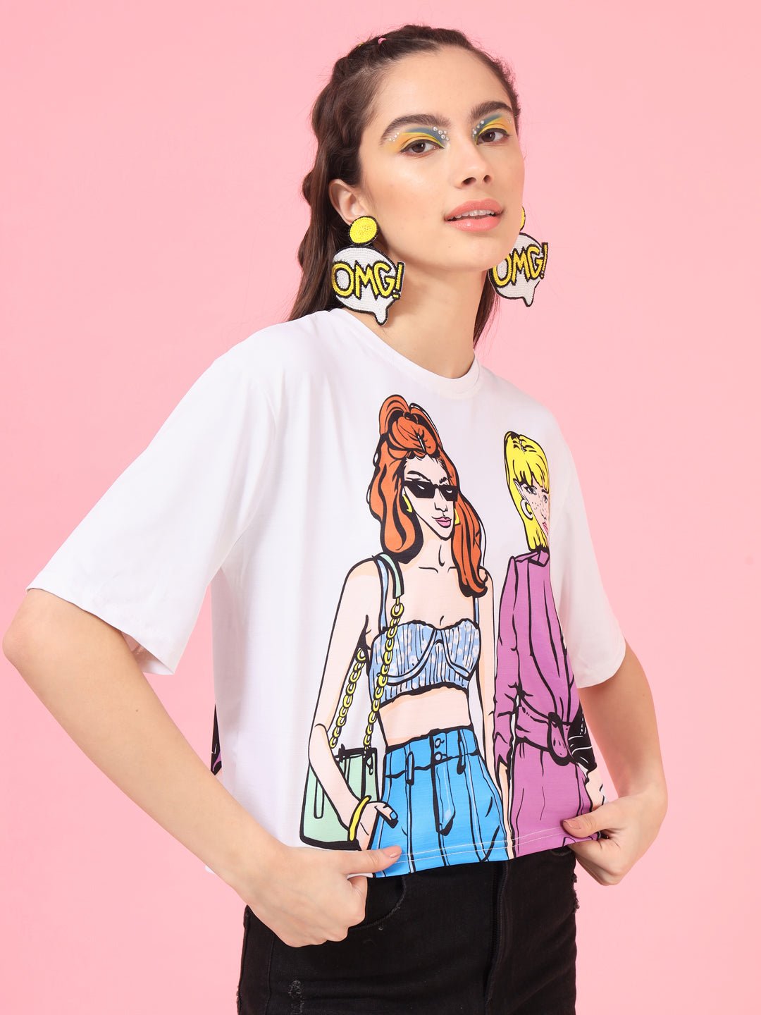 Stacked Flame Casual Printed Women Multicolor Top