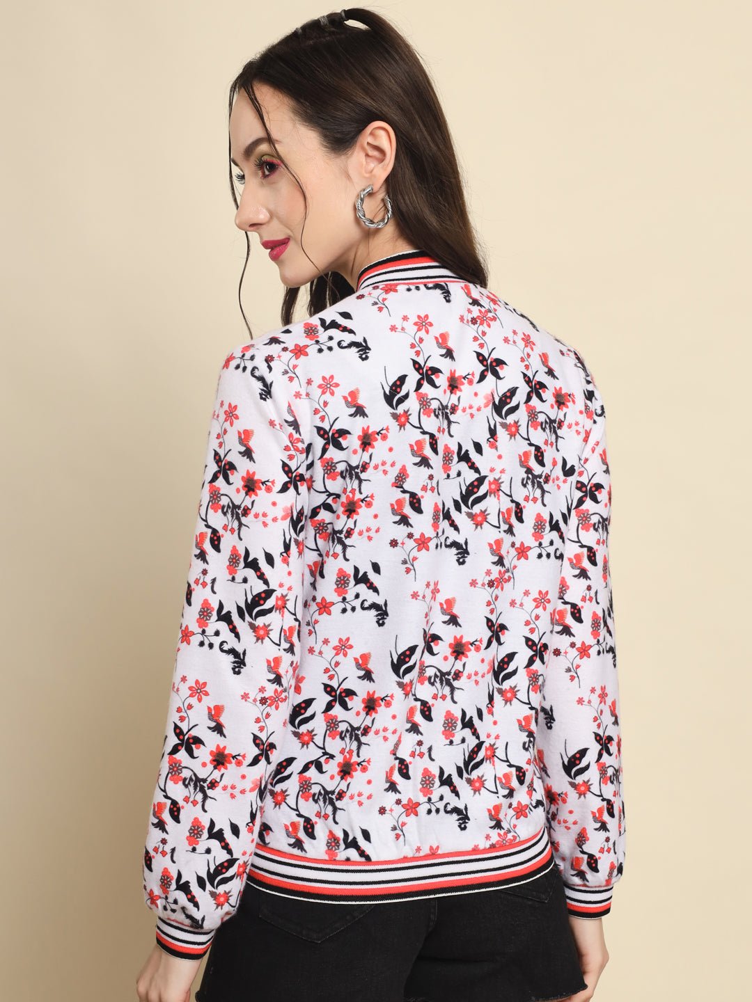 TANDUL Women Printed Fleece Jacket